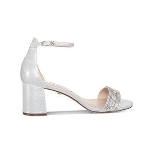 NINA Womens Silver Cushioned Elenora Open Toe Buckle Dress Sandals 5.5 M